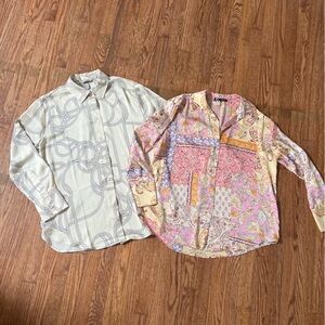 Satin button down shirts